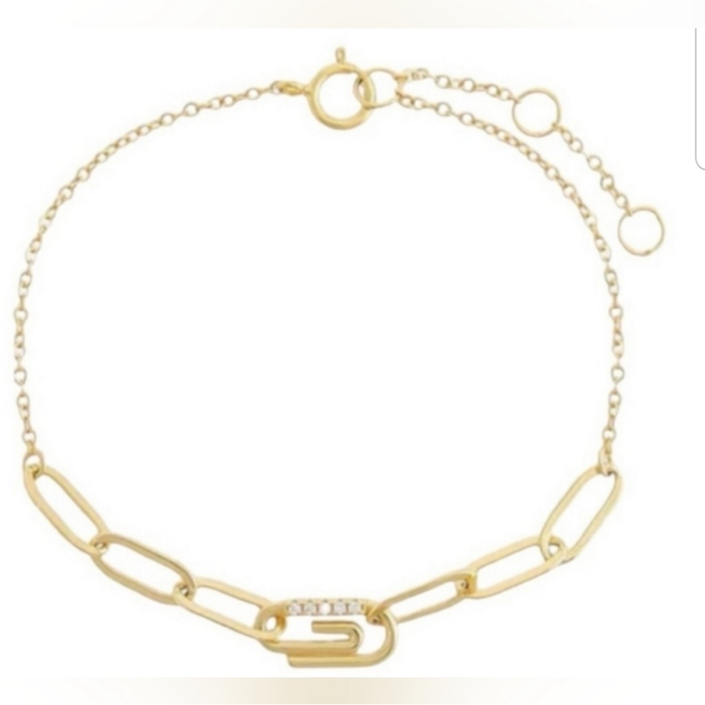Adina Eden Safety Pin Paper Clip Bracelet 31$